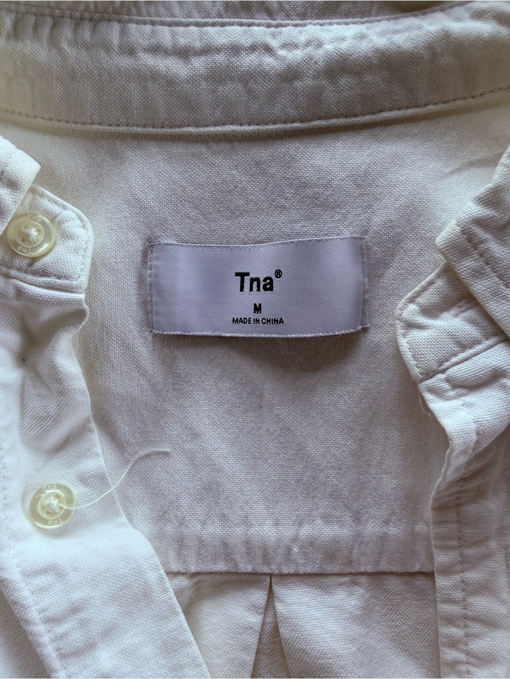TNA White Collared Button Shirt